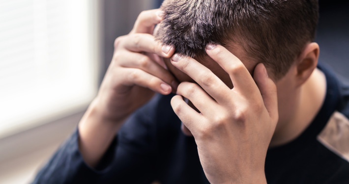 gamma knife surgery - man with depression or stress